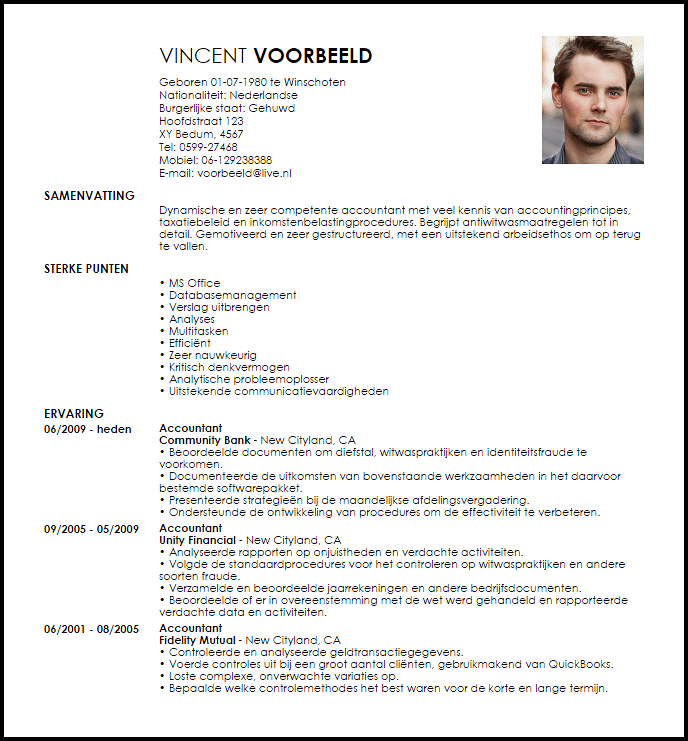 Voorbeeld Cv Livecareer Nl