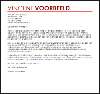 Motivatiebrief voorbeeld manager