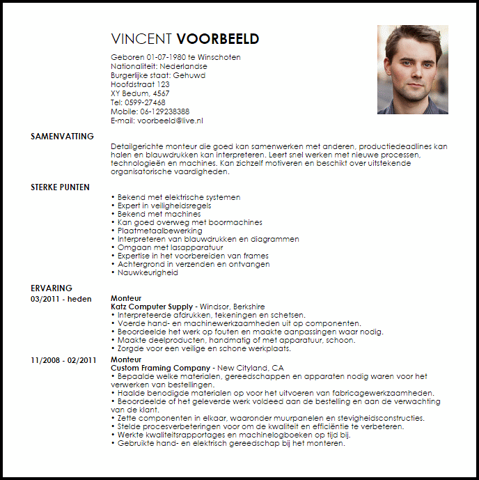 assembler voorbeeld cv