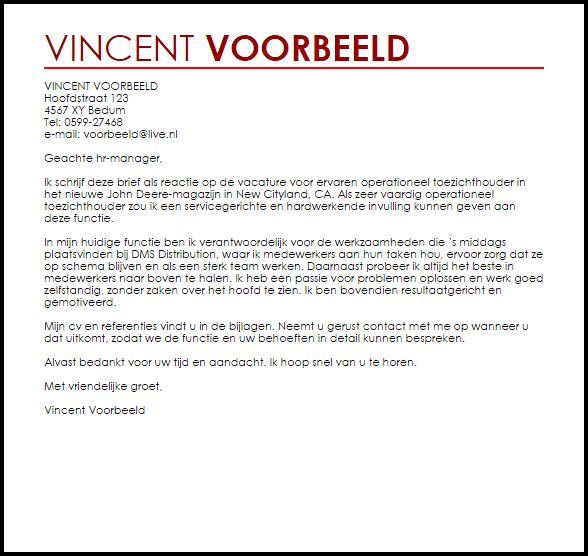 operationeel toezichthouder