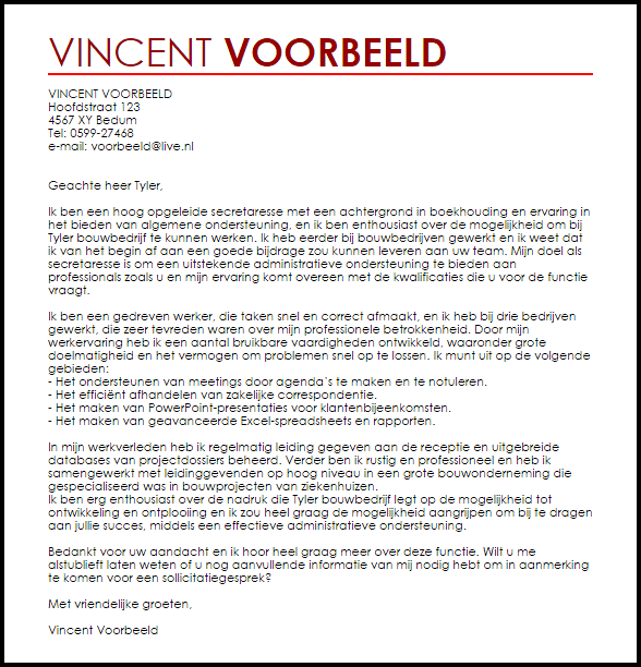 secretaresse met een achtergrond in boekhouding en ervaring